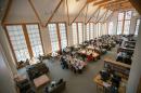 Students studying in UNH main library